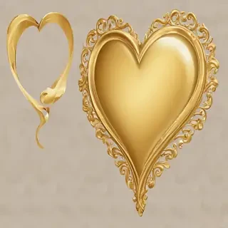 gold heart clipart