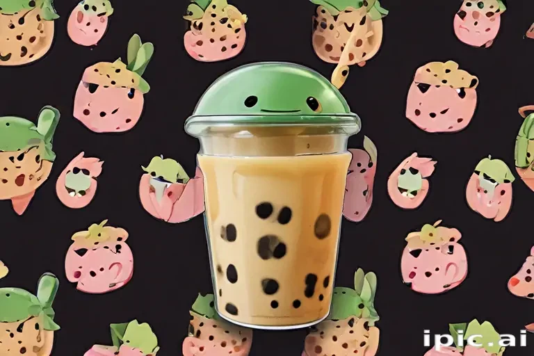 aesthetic cute boba wallpaper