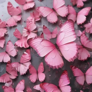 pink butterflies aesthetic