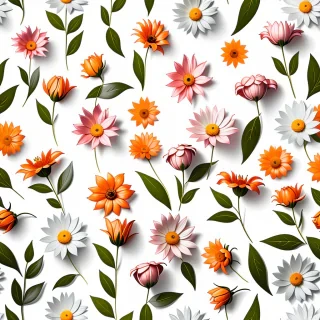 flowers on white background