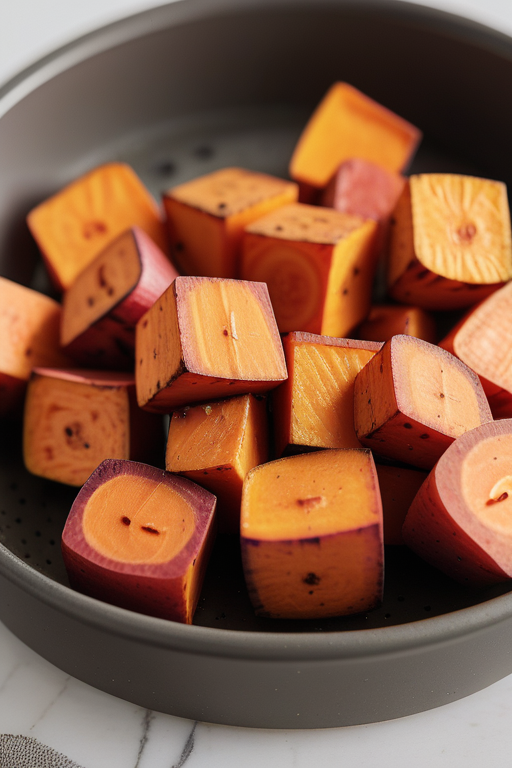 air fry sweet potato cubes