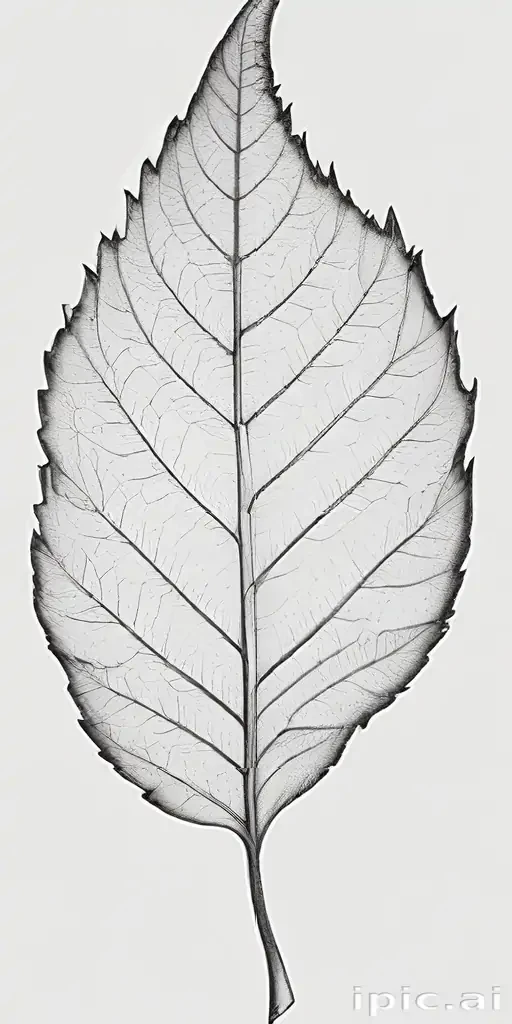clipart of leaf black and white