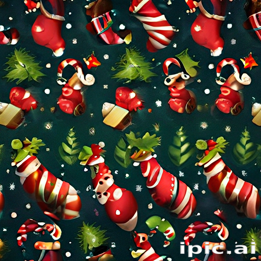 Festive Christmas Pattern Featuring Colorful Santa Clauses and Holiday ...