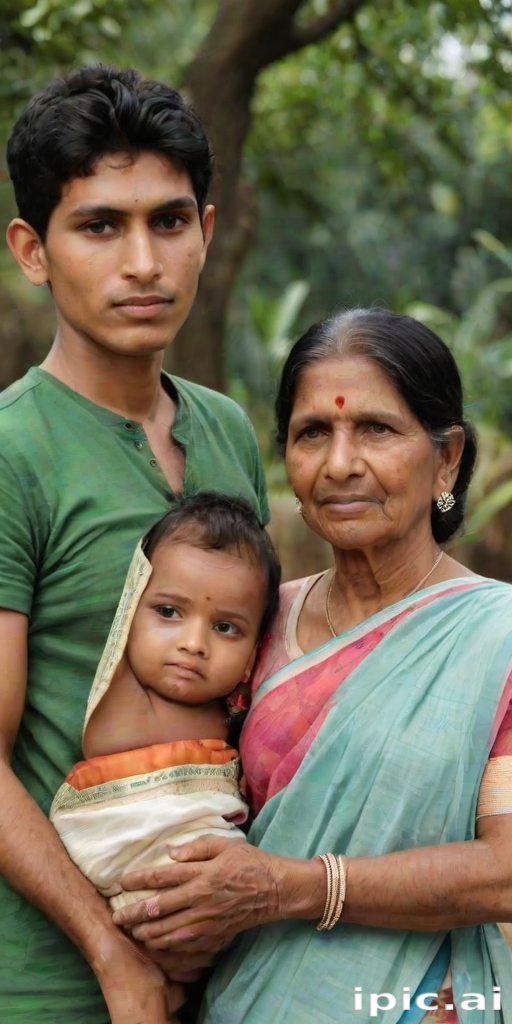 mom and son indian