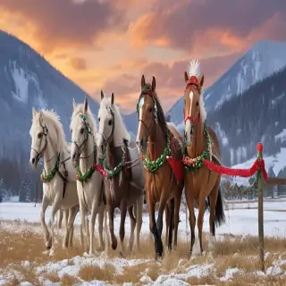 merry christmas images with horses