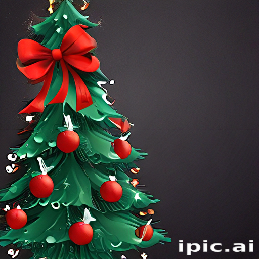 Festively Decorated Christmas Tree with Red Bow and Ornaments Shining ...
