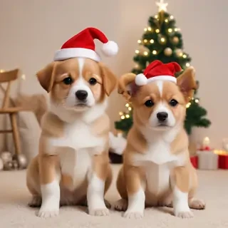 cute christmas dogs
