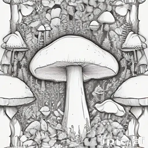 mushroom line art