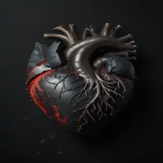 heart with black background
