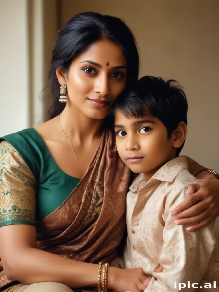 indian mom and son