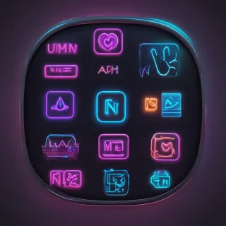 neon app icons