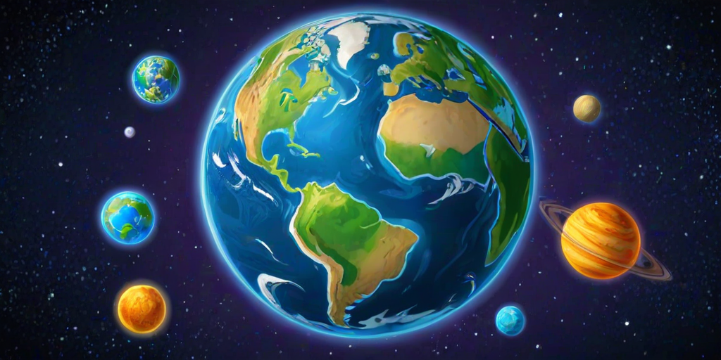 cartoon picture of the planet earth