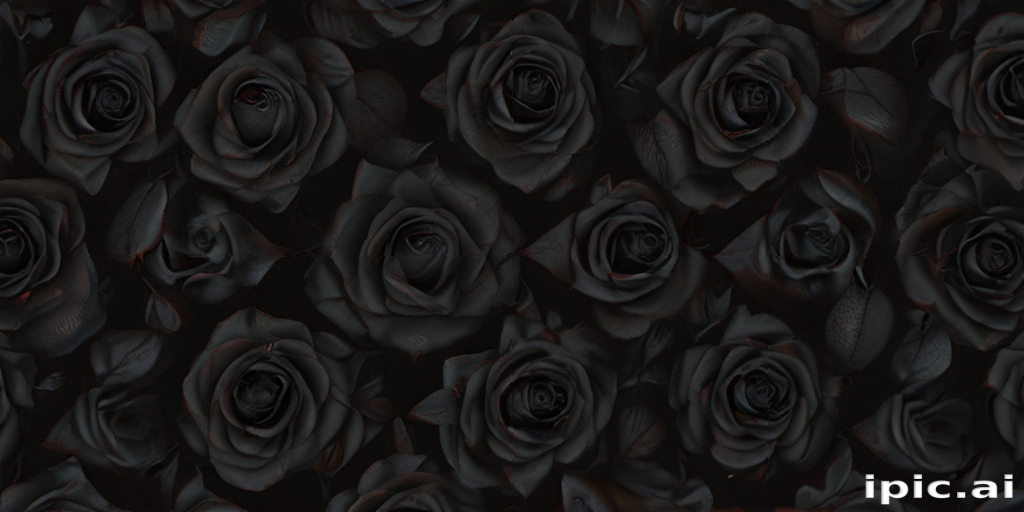 Elegant Arrangement of Dark Roses Creating a Mysterious Floral Background