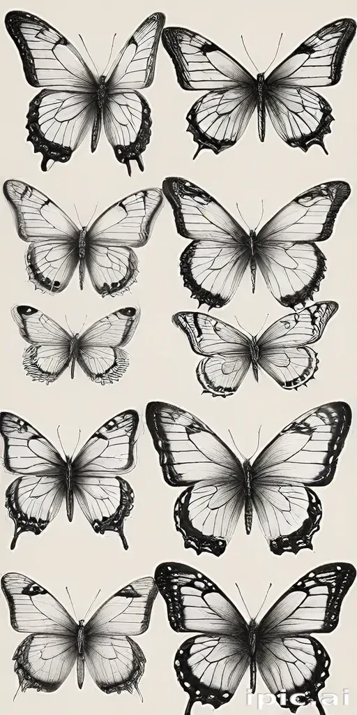 butterflies sketches