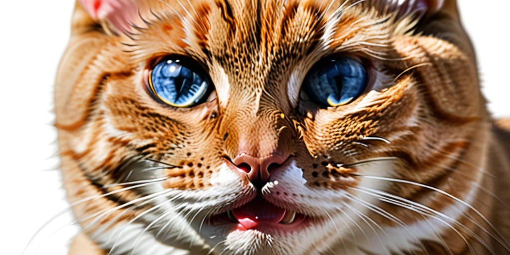 A Close-Up of an Adorable Orange Tabby Cat with Striking Blue Eyes