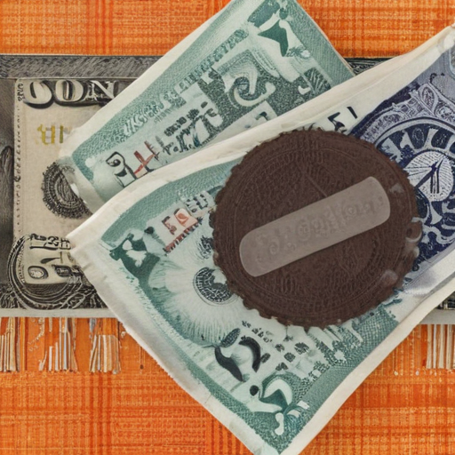Orange Cash Stack Stack of money on orange mat