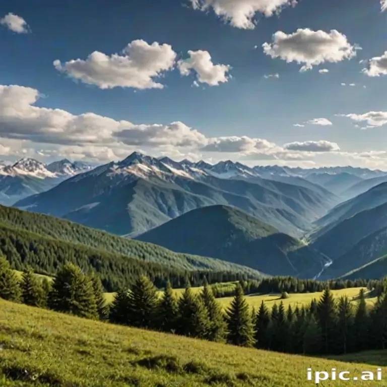 mountainous background