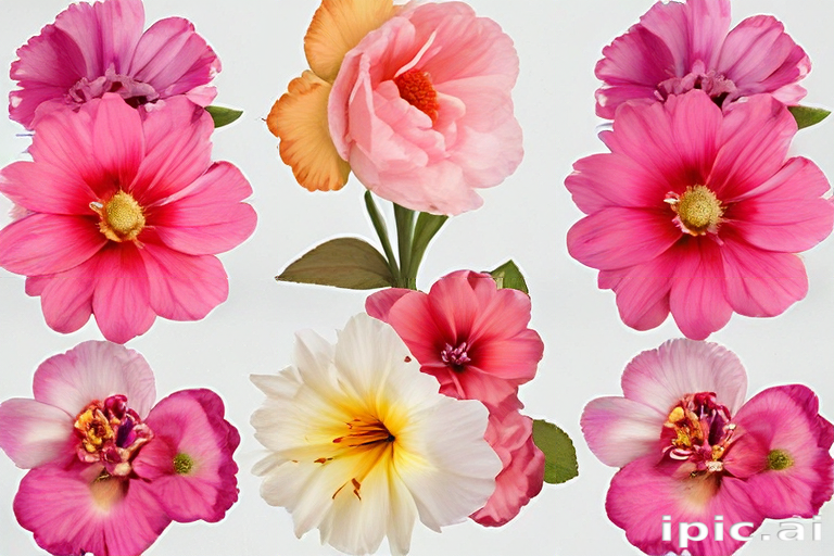A Beautiful Arrangement of Colorful Flowers in Various Shades and Types