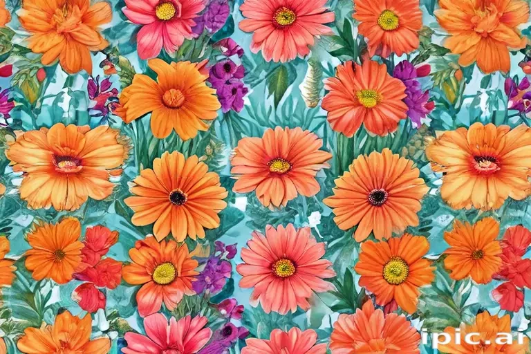 drawings of flowers with color