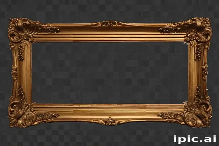 rectangle gold frame png