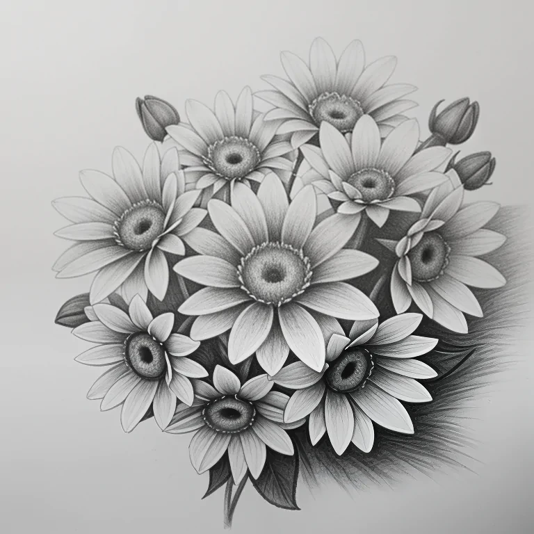 pencil drawings of flowers