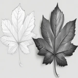 leaf clip art black and white