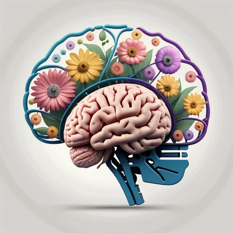 brain with flowers
