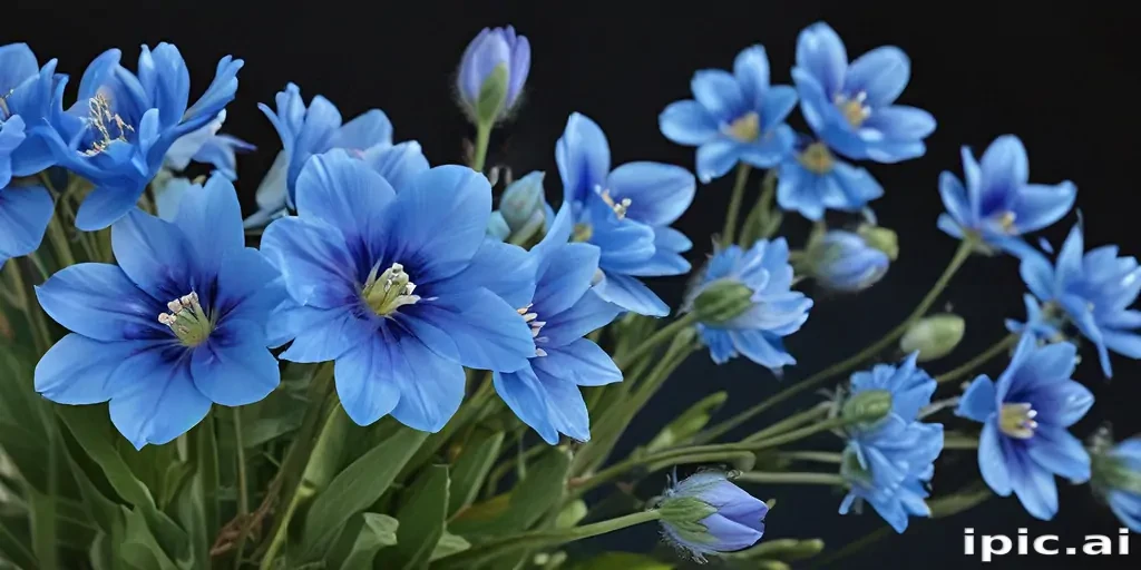 transparent blue flowers