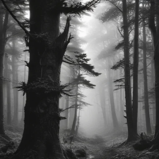 forest clipart black and white