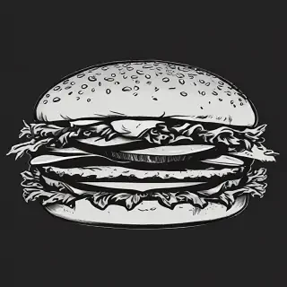 burger clipart black and white