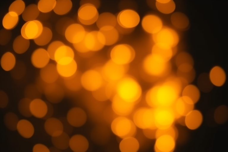 Create a vibrant golden bokeh background with sparkling lights, f/2.8 aperture, ISO 100, shutter speed 1/200 sec, taken from a slightly elevated angle, using a full-frame DSLR camera for enhanced image quality.