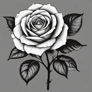 rose clip art black and white