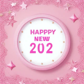 pink happy new year 2024