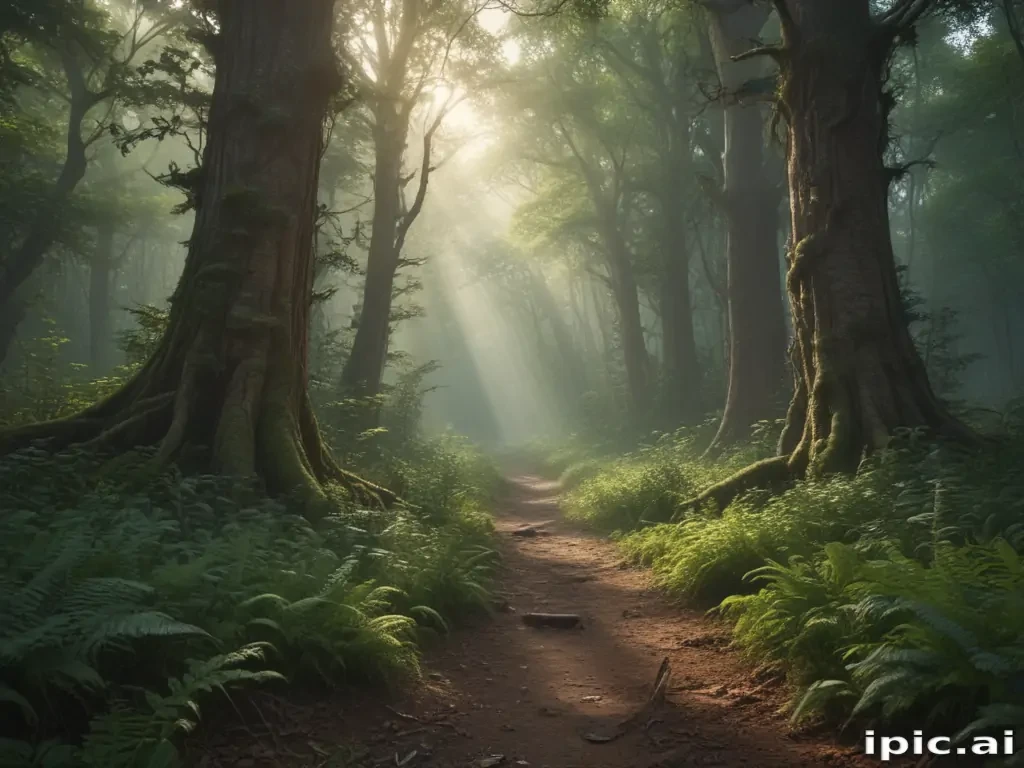 beautiful magical forest background
