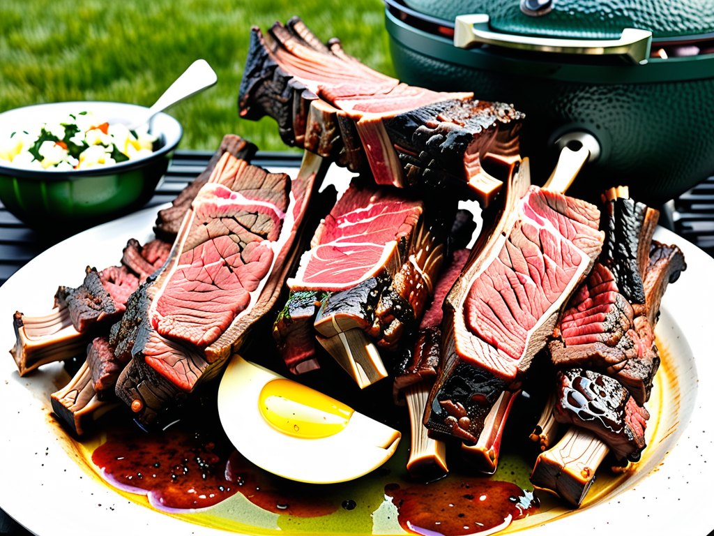 beef ribs on green egg