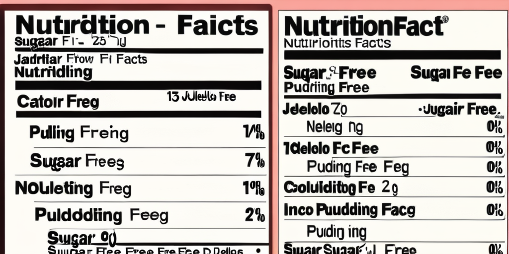 Comparative Nutritional Information Chart for Various Sugar Free