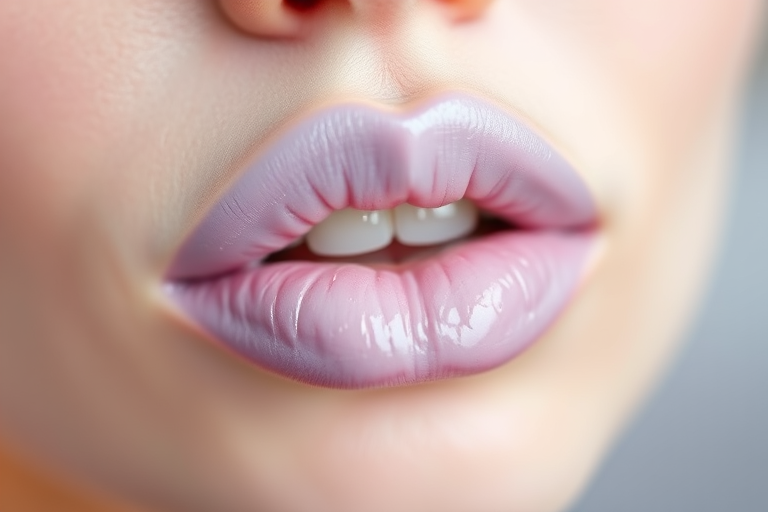 Pastel lilac "Cotton Candy Cloud" whipped lip cream with a mousse-like texture, offering a soft-focus effect and blurring fine lines