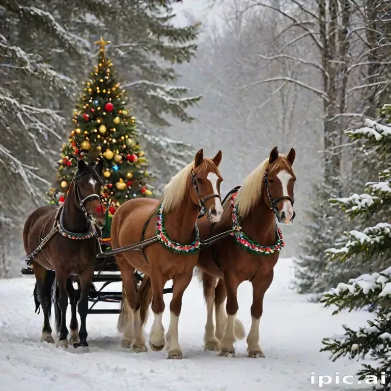 merry christmas images with horses