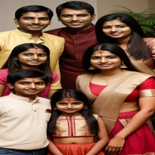 happy indian family