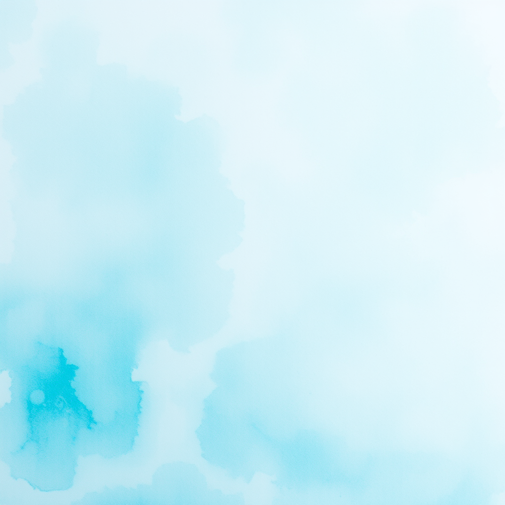 Create a high-resolution watercolor background in a soft turquoise color with subtle texture, using a DSLR camera at f/8 aperture, 50mm lens, ISO 100, in natural light with slight overexposure to enhance luminosity.