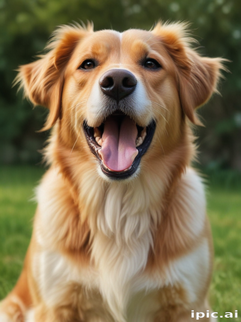 Joyful Golden Retriever Enjoying a Sunny Day in the Park