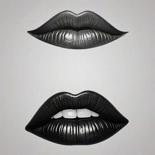 lips clipart black and white
