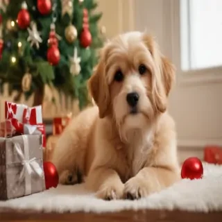 christmas dog wallpaper cute