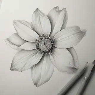 pencil drawing flowers