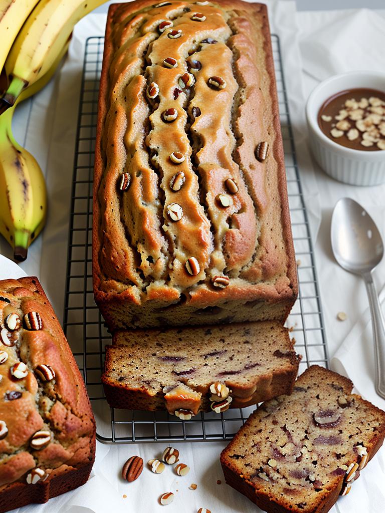 banana nut bread with glaze