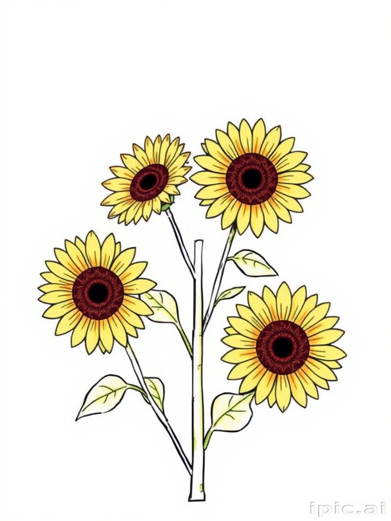 sunflower outline
