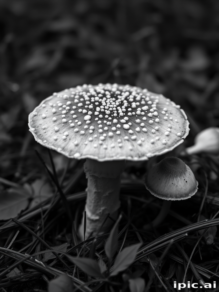 mushroom black and white