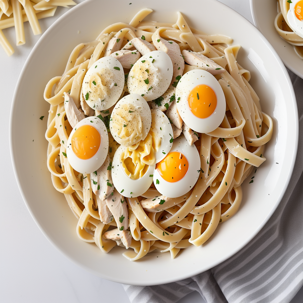 chicken alfredo with egg noodles