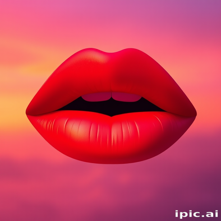 Gradient sunset lips blending warm orange, pink, and purple hues seamlessly, resembling a breathtaking sky at dusk, perfect for artistic expression