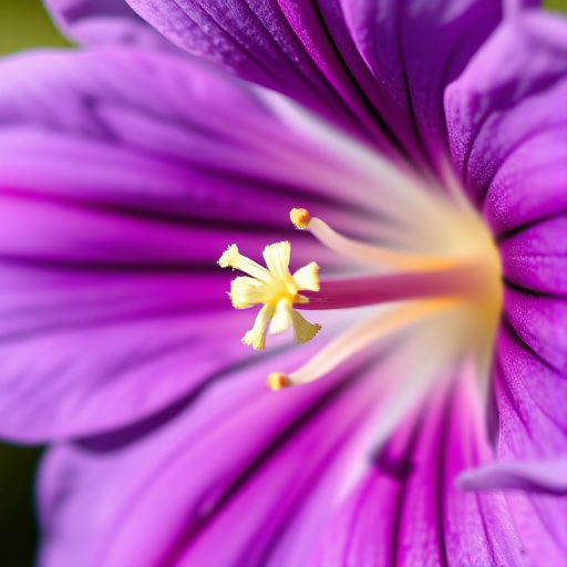 Regenerate a close-up image of a purple bellflower with detailed petal textures and vibrant colors, using a DSLR camera with a 50mm lens, aperture set to f/2.8, ISO 100, and shooting in natural light for enhanced clarity and depth.